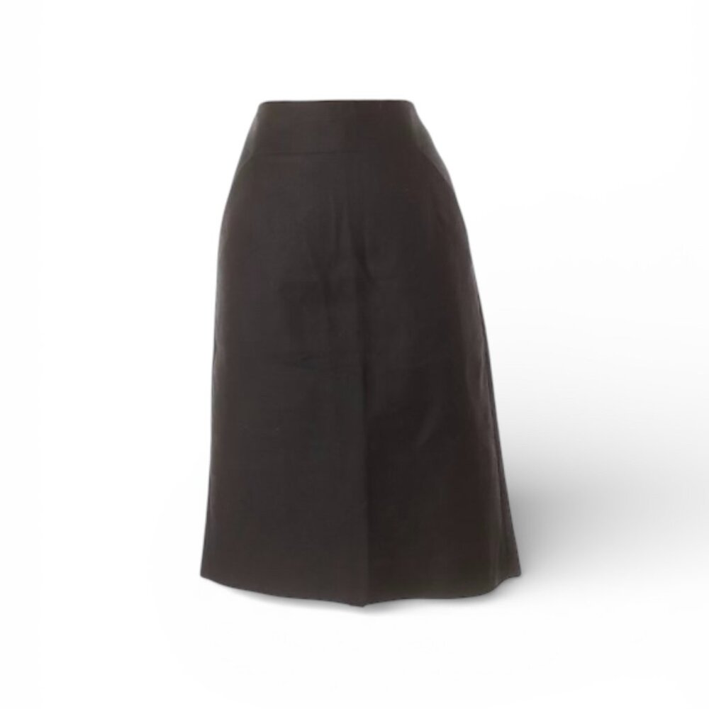 J.Crew Black Pencil Skirt Knee Length Back Zip Pockets Size 4